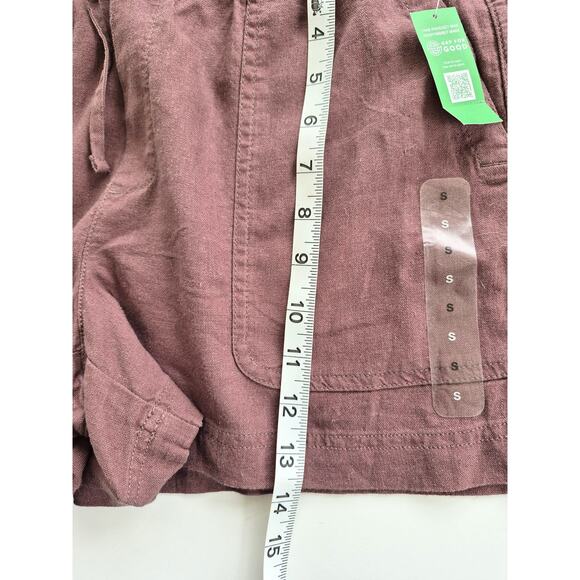 Gap Shorts Womens Size Small Linen Blend Peppercorn Pull On Pockets 3 In NWT - Picture 9 of 10